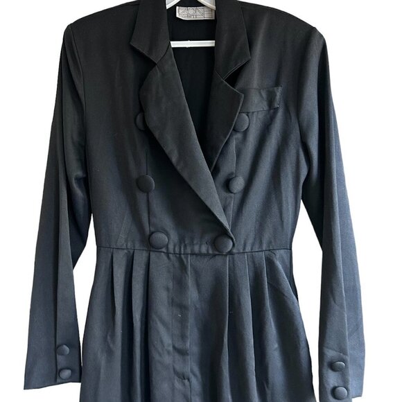 ZONE CALIFORNIA Vintage 90s Women's Black Tuxedo Style Jumpsuit US S - Picture 2 of 6